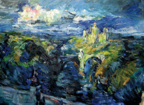 Thomas Habbel "Isarbrücke mit Maximilianeum" 1968 Öl